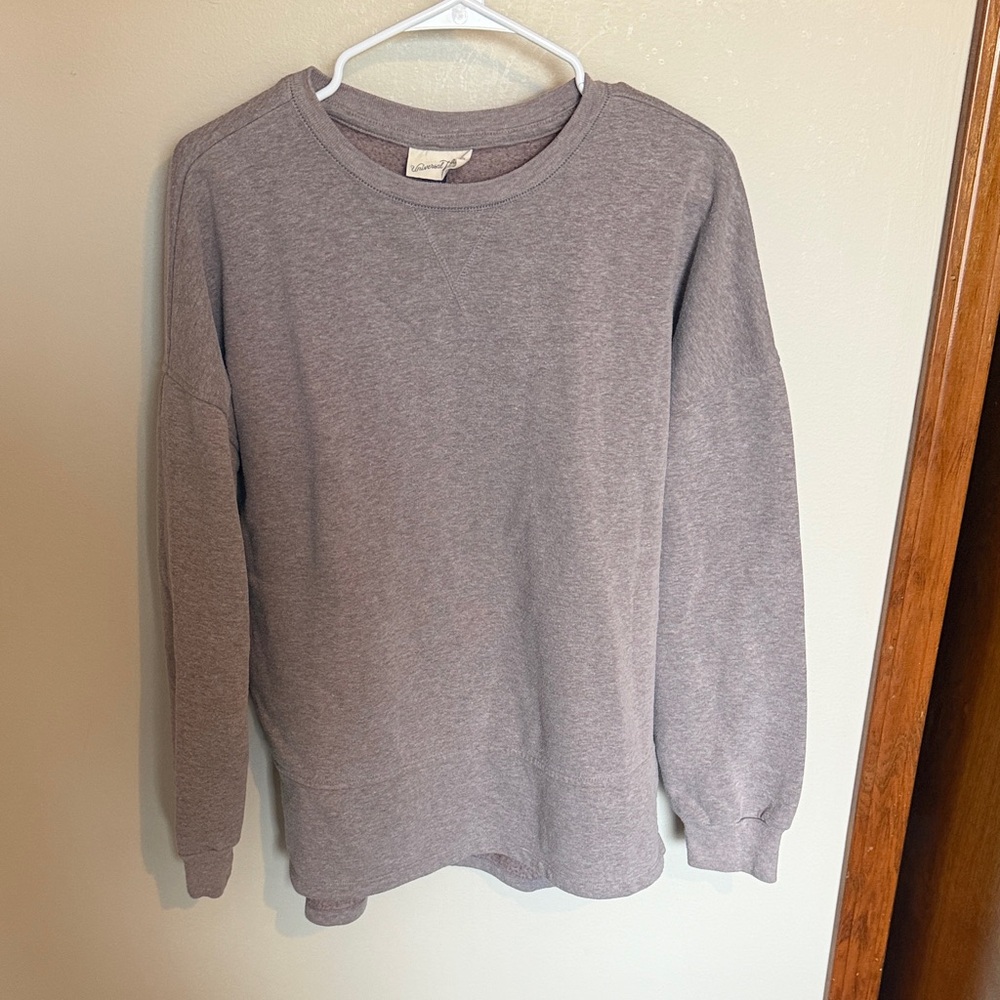 Universal Heather Gray/light Purple Crewneck Sweater